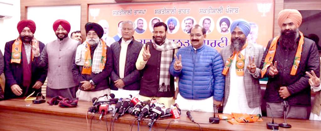 Four Punjab leaders join saffron party Haryana Chief Minister Naib Singh Saini inducts them into the party